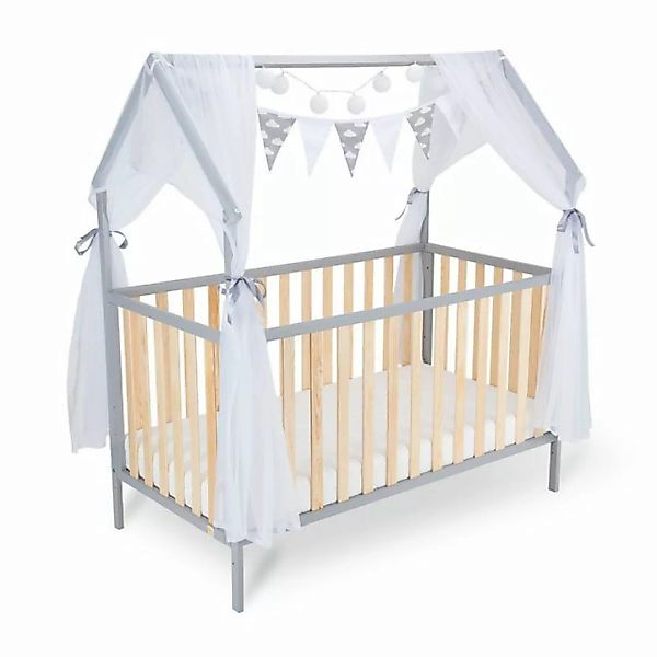 FabiMax Kinderbett Hausbett Schlafmütze 120x60, grau lackiert / natur, Kief günstig online kaufen