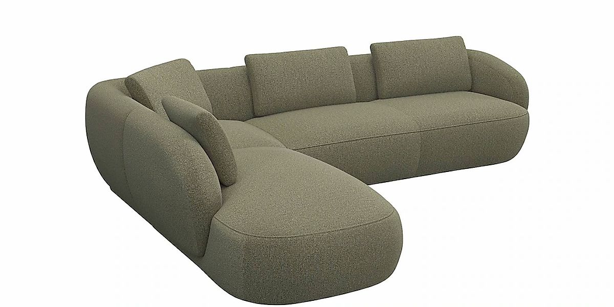 FLEXLUX Ecksofa »Torino, rund, L-Form, Sofa-Ecke mit Ottomane«, Modernes, o günstig online kaufen