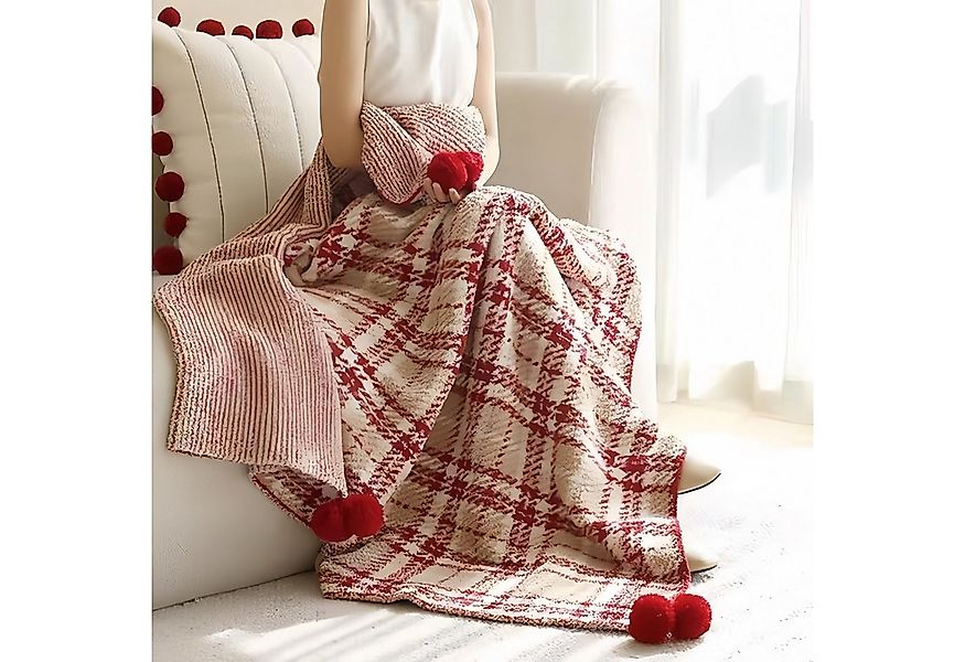 Wohndecke Weihnachts-Karo-Decke Sofadecke Kuscheldecke für Winter Deko120*1 günstig online kaufen