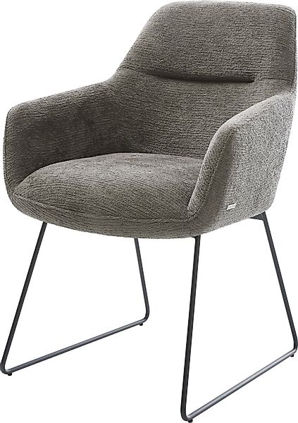 DELIFE Polsterstuhl Pejo-Flex, Kufengestell Schwarz Bouclé günstig online kaufen