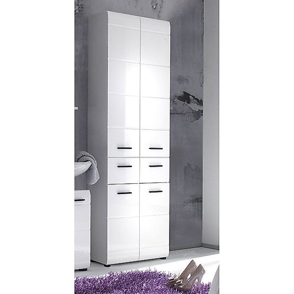 Lomadox Hochschrank LISBOA-19 Weiß Hochglanz 60/182/31 günstig online kaufen
