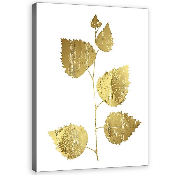 Wallarena Leinwandbild Blatt Gold Glamour Kunst günstig online kaufen