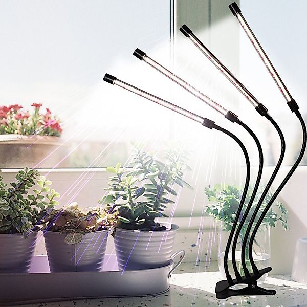 Rosnek Pflanzenlampe 2/3/4 Kopf,Vollspektrum,Clip-On,USB,für Blumen Gemüse günstig online kaufen