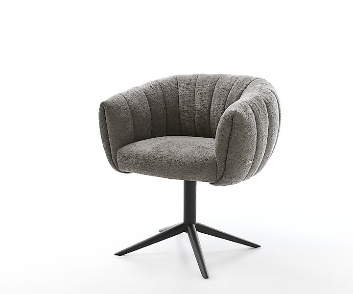 Drehstuhl Jada-Flex Bouclé Soft Schlamm Fußkreuz Schwarz 360° drehbar Wippf günstig online kaufen