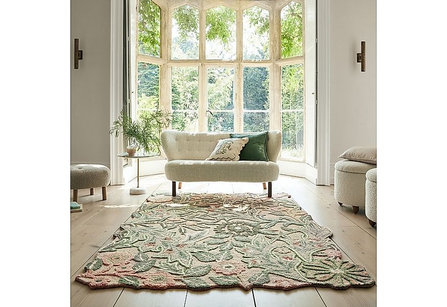 FLAIR RUGS Wollteppich Bryony Floral, rechteckig, Höhe: 10 mm, Wolltepich, günstig online kaufen