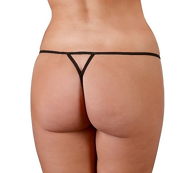 Cottelli Collection String-Ouvert Ouvert Tanga mit Ketten und Perle - schwa günstig online kaufen