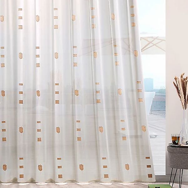 Weckbrodt Gardine »Ruby«, (1 St.), Webscherli, Bedruckt, Allover,Floral, ha günstig online kaufen