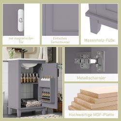 i@home Waschbeckenschrank Badezimmerschrank,Waschtisch, weiß/grau (Packung günstig online kaufen
