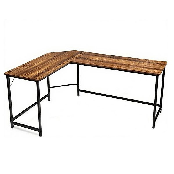 Costway Schreibtisch L-Form 168 x 125 x 74 cm Braun günstig online kaufen