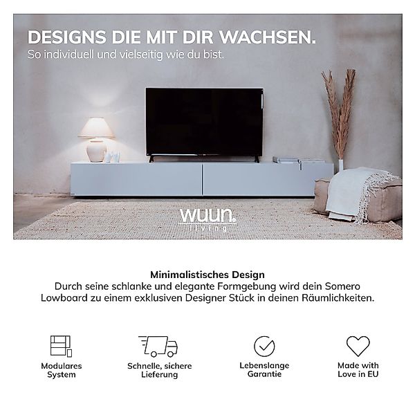 Wuun TV-Board Wuun® Somero Lowboard Tv-Board Wohnwand hängend günstig online kaufen