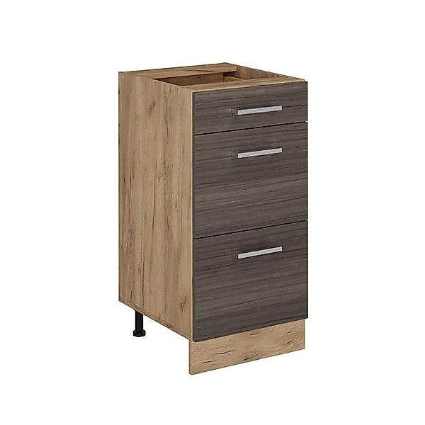 Vicco Unterschrank R-Line, Edelgrau/Goldkraft Eiche, 40 cm mit Schubladen, günstig online kaufen