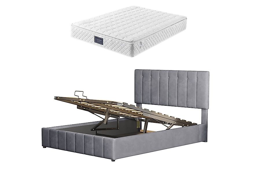 SOFTWEARY Polsterbett (Doppelbett mit Taschenfederkernmatratze, 140x200 cm) günstig online kaufen