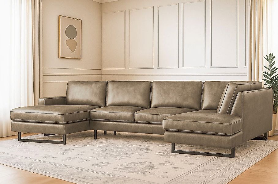 Home affaire Wohnlandschaft "Pinto, 350 cm, U-Form, XXL, mit Ottomanen" Cor günstig online kaufen