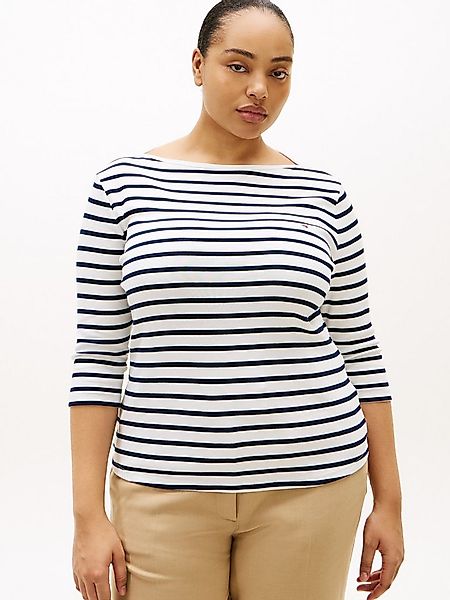 Tommy Hilfiger Curve T-Shirt CRV SLIM CODY BOAT-NK 3/4SLV in Großen Größen, günstig online kaufen