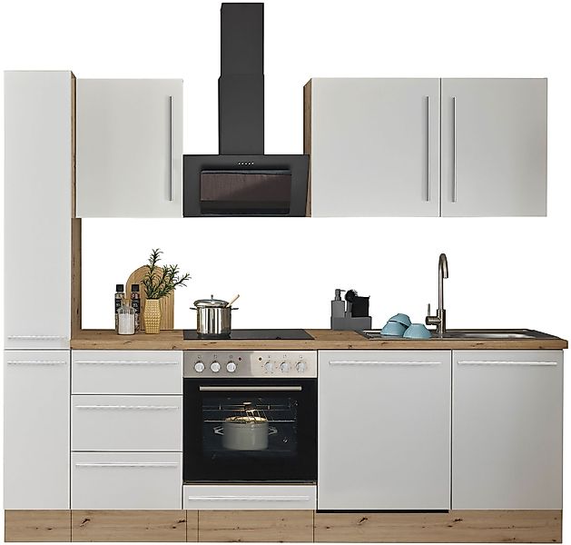 KOCHSTATION Küchenzeile »Florida« Breite 250 cm, wahlweise mit E-Geräten,So günstig online kaufen