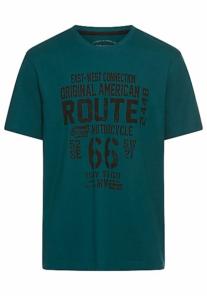 Mans World Rundhalsshirt, kurzärmelig, lässige Passform, bedruckt, Rundhals günstig online kaufen