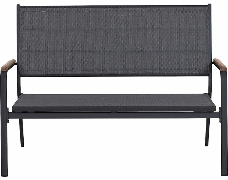 Siena Garden Gartenbank "Tesoro", Alu, Textil, Teakholz, matt-anthrazit günstig online kaufen