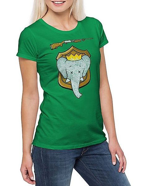 Urban Backwoods Print-Shirt Elephant Trophy Damen T-Shirt Wildlife Animal W günstig online kaufen