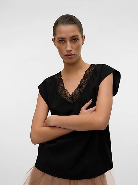 Vero Moda Spitzentop VMSAFA SL V-NECK LACE TOP WVN GA NOOS günstig online kaufen