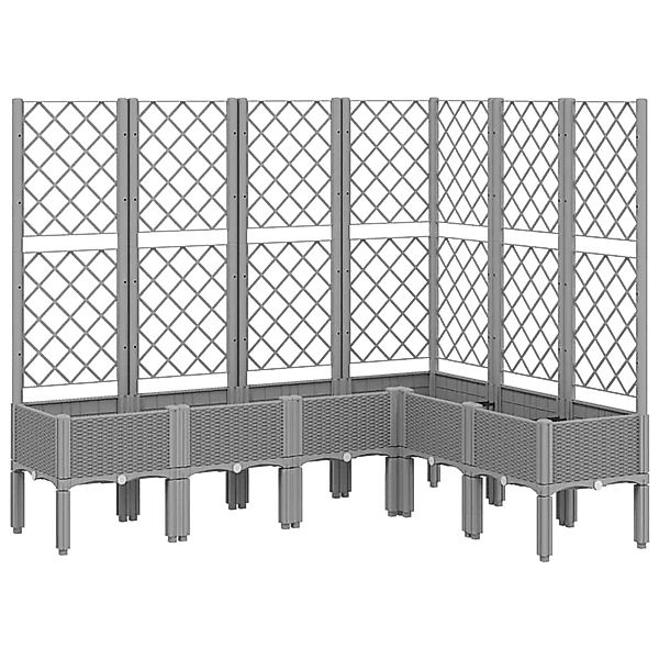 vidaXL Pflanzkübel mit Rankgitter Hellgrau 160x120x142 cm PP 367937 günstig online kaufen