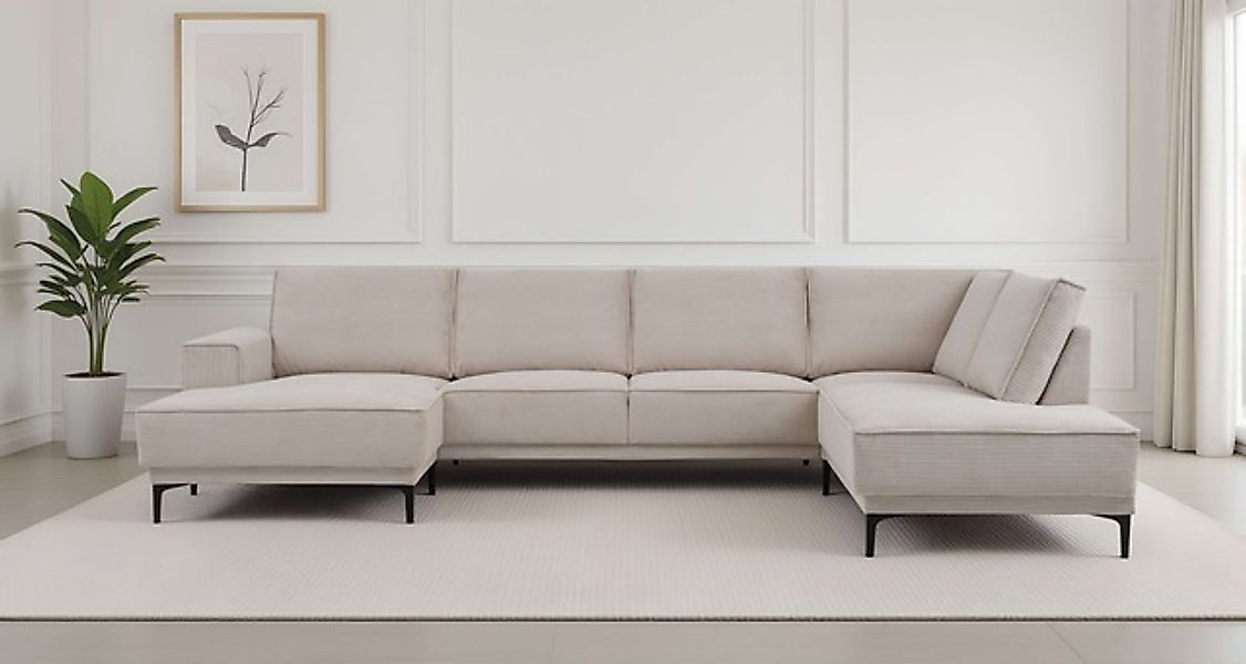 OTTO home Wohnlandschaft »XXL Sofa Oland, Struktur, Flachgewebe, Luxus-Micr günstig online kaufen
