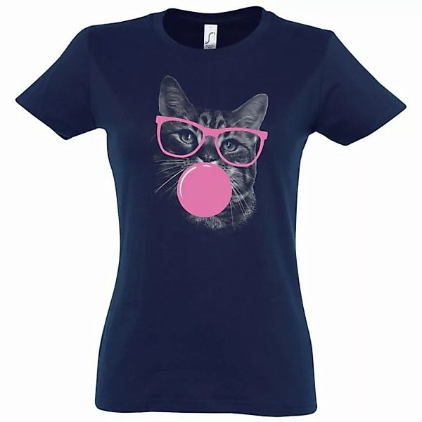 Youth Designz T-Shirt Katze Kaugummi Damen Shirt mit lustigem Frontprint günstig online kaufen