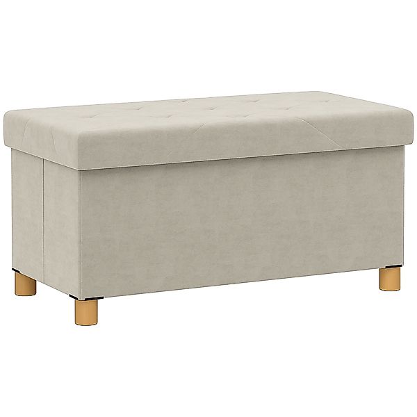 HOMCOM Aufbewahrungs-Pouf, Klappbare Aufbewahrungsbank, Fassungsvermögen 67 günstig online kaufen