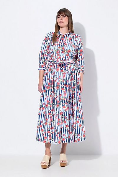 Ulla Popken Maxikleid Hemdblusenkleid Blüten A-Linie günstig online kaufen