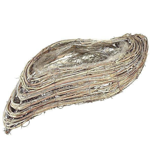 Viana Pflanzschale Pflanzschiffchen Rattan Weiß Naturdeko günstig online kaufen