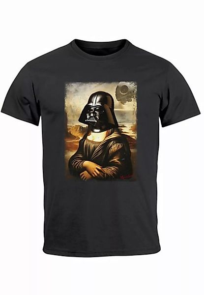 MoonWorks Print-Shirt Herren T-Shirt Print Aufdruck Mona Lisa Parodie Meme günstig online kaufen