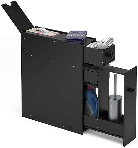 COSTWAY Badregal Nischenschrank, schmal, mit Schubladen, günstig online kaufen