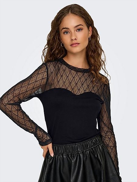 ONLY Spitzenshirt ONLSALINA L/S LACE MIX TOP JRS günstig online kaufen