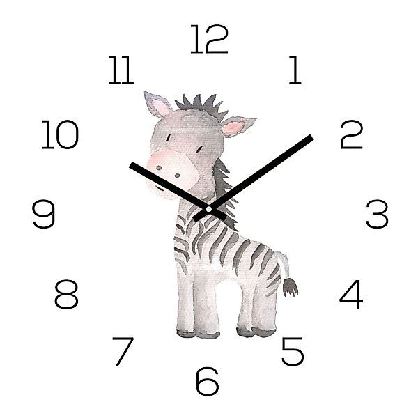 Levandeo® Wanduhr (Wanduhr Zootiere 30x30cm Zebra günstig online kaufen