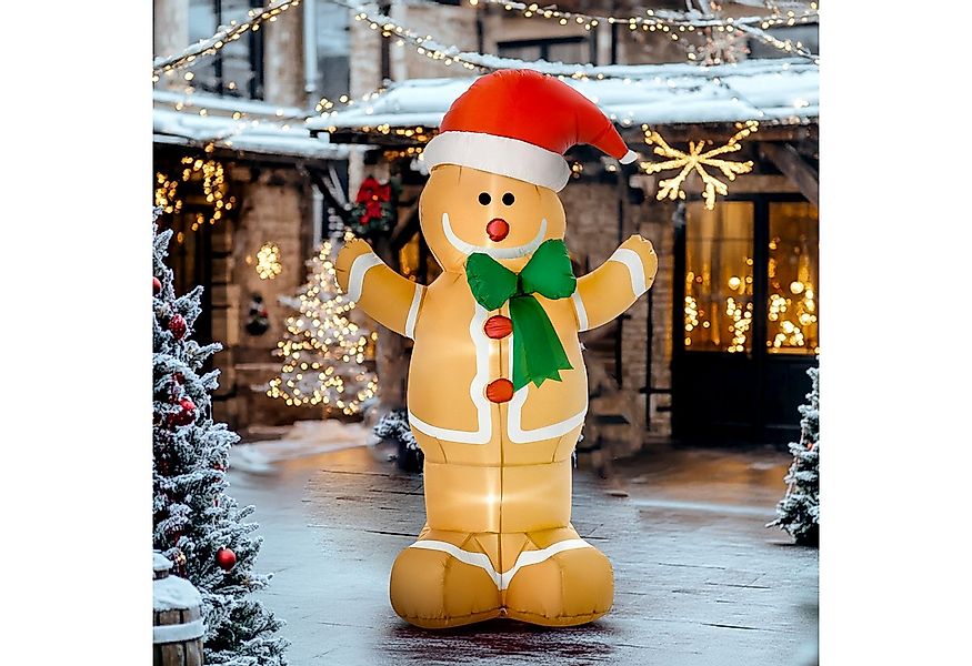 HOMCOM Weihnachtsfigur Aufblasbarer Lebkuchenmann (Weihnachtsdekoration, 1 günstig online kaufen