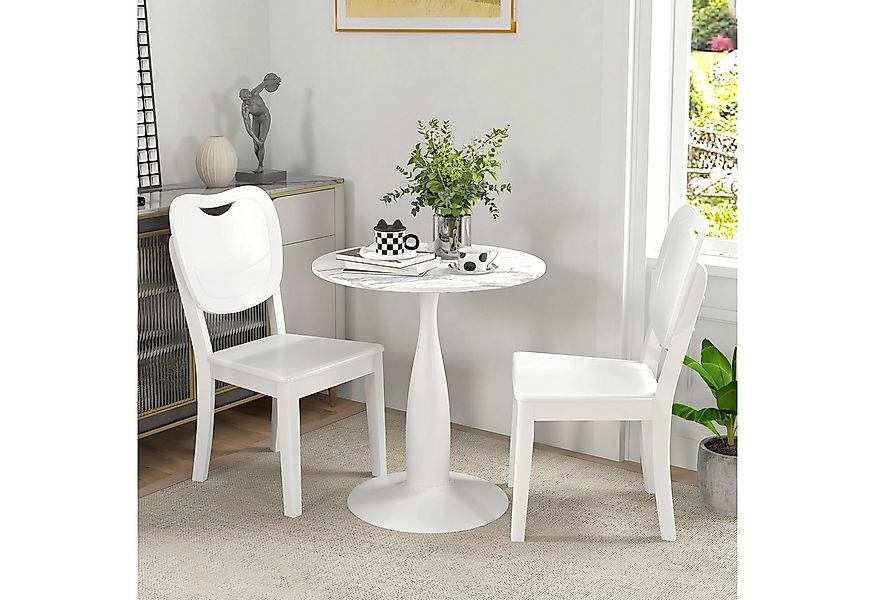 HOMCOM Esstisch mit Platte und Stahlgestell (Esszimmertisch, 1-St., Küchent günstig online kaufen