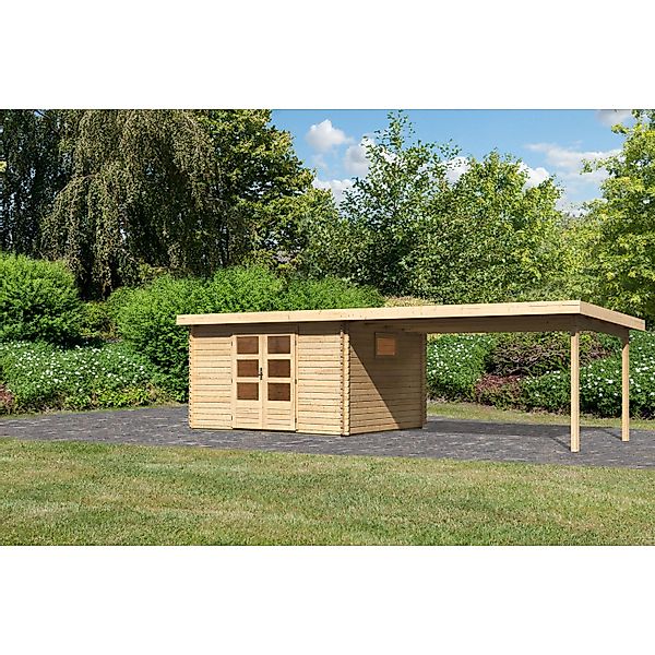 Karibu Gartenhaus Jeebel 4 m. Schleppdach 400 cm Naturbelassen günstig online kaufen