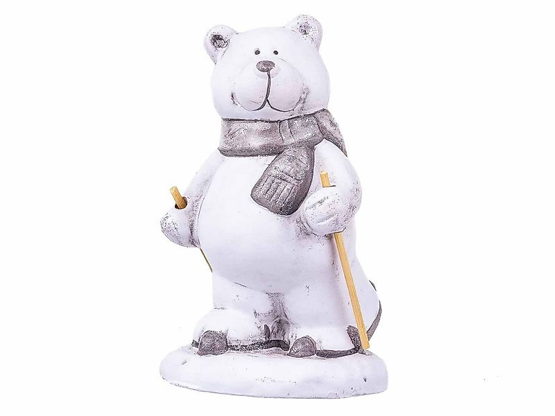 CEPEWA Dekofigur Lustiger Eisbär auf Ski Deko-Figur ca.16 cm (1 St) günstig online kaufen