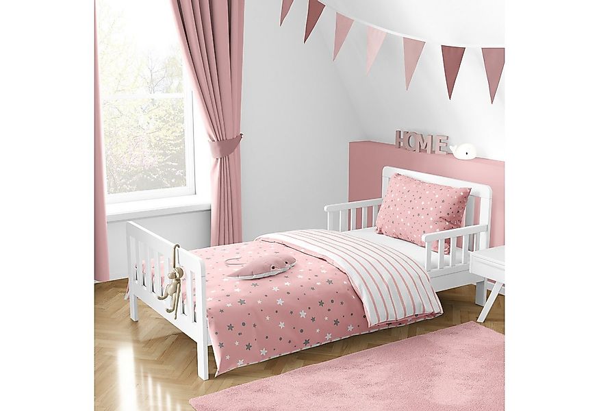 MTOnlinehandel Babybettwäsche Stella • Sterne • Streifen • 100x135 + 40x60 günstig online kaufen