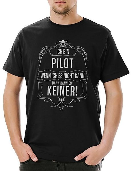 Urban Backwoods Print-Shirt Ich Bin Pilot Herren T-Shirt Kampfpilot Beruf A günstig online kaufen