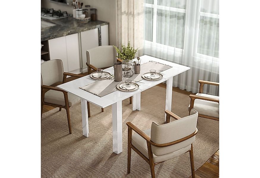 HOMCOM Klapptisch Ausziehbar, platzsparend (Esstisch, 1-St., Küchentisch), günstig online kaufen