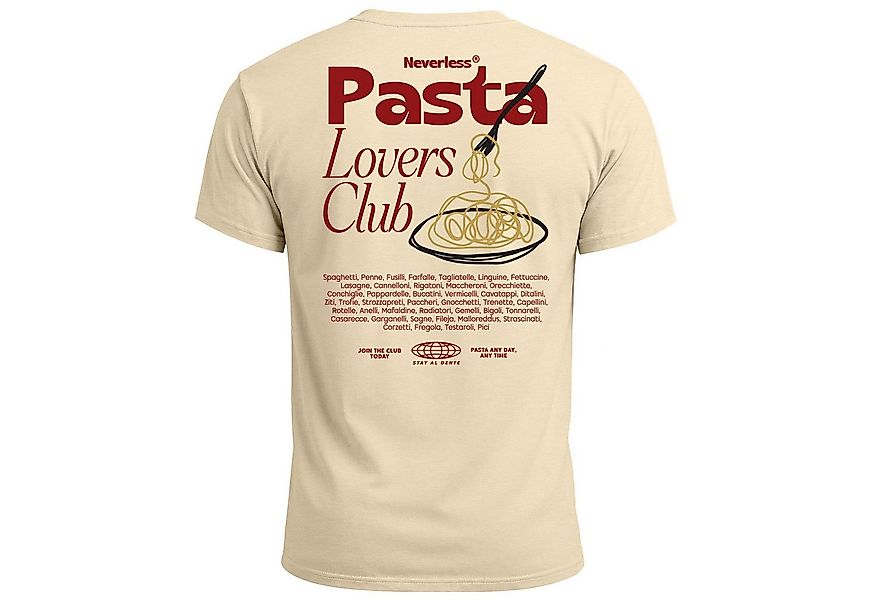 Neverless Print-Shirt Herren T-Shirt Backprint Pasta Lovers Club Nudeln Ita günstig online kaufen