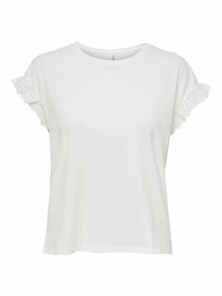 ONLY T-Shirt Iris (1-tlg) Stickerei, Rüschen, Lochmuster günstig online kaufen