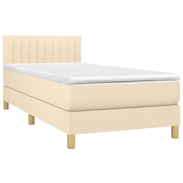 vidaXL Boxspringbett mit Matratze & LED Creme 100x200 cm Stoff 3133858 günstig online kaufen