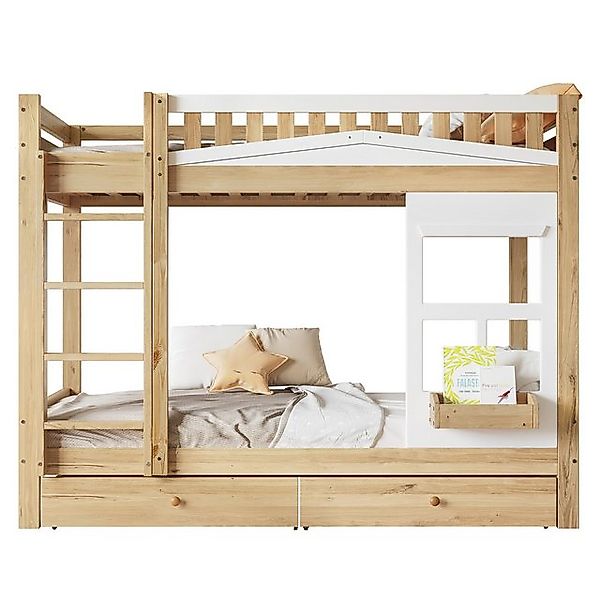 HAUSS SPOLE Etagenbett 90x200cm mit Fallschutzgitter, Geländer, 2 Schublade günstig online kaufen