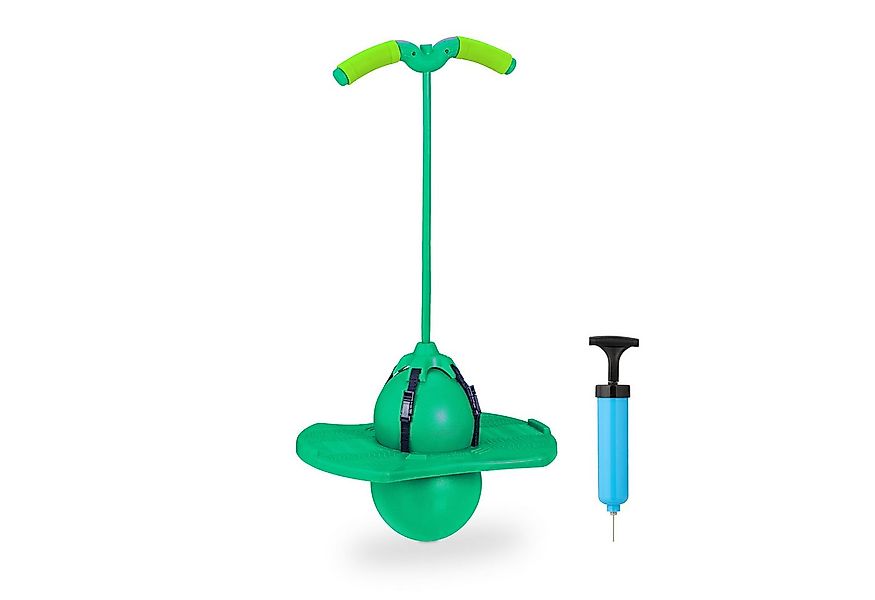 relaxdays Hüpfspielzeug Pogo Ball mit Griffen für Kinder, grün günstig online kaufen