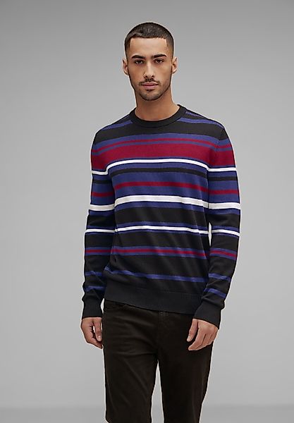 STREET ONE MEN Rundhalspullover, mit Rundhalsausschnitt günstig online kaufen