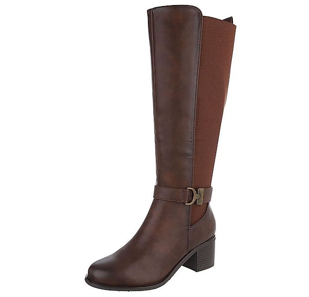 Ital-Design Elegante Damen-Stiefel mit Blockabsatz für Alltag und Freizeit günstig online kaufen
