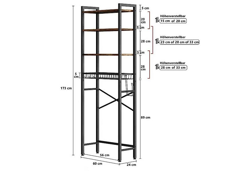 Biemlerfn Badregal Toilettenregal mit Toilettenpapierhalter, höhenverstellb günstig online kaufen