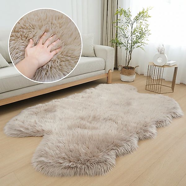 my home Fellteppich Dena Teppiche, Fellform, waschbar, fellförmig, Höhe: 60 günstig online kaufen