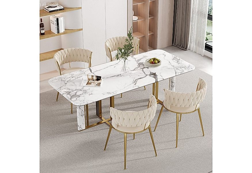 LVHOM Esszimmerstuhl Luxuriöse Samt-Stühle 2er-/4er-/6er-Set mit Rückenlehn günstig online kaufen